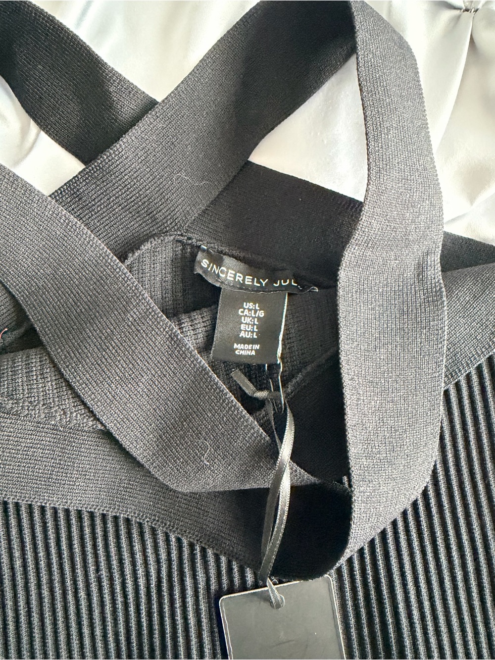 Sincerely Jules Black Ribbed Tank Top with Cross-Strap Detail